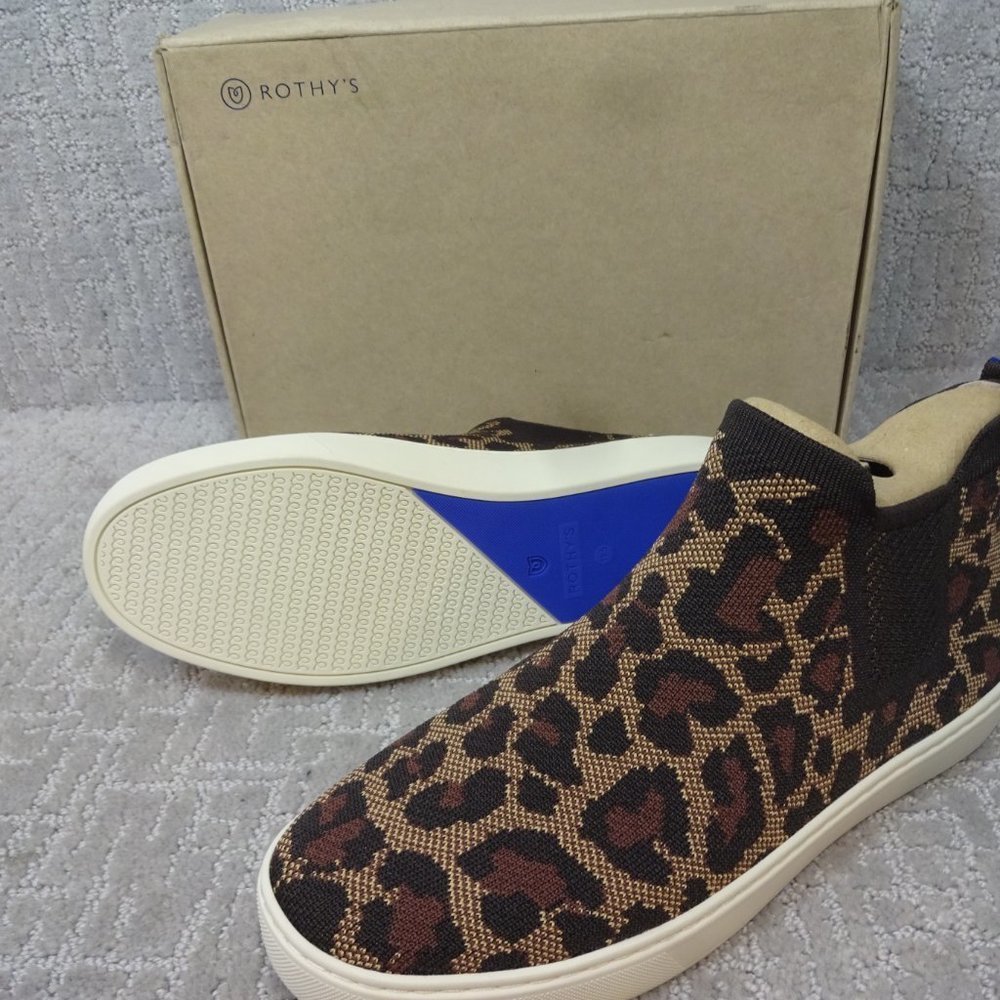Rothy's Brown and Tan Ankle Booties with Leopard Print - Picture 8 of 10